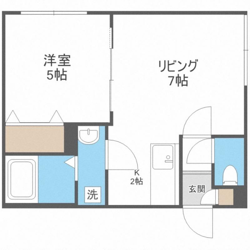 プルメリア栄通(1LDK/1階)の間取り写真
