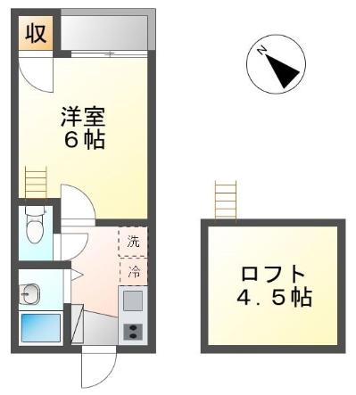 グランパレ岡本(1K/2階)の間取り写真