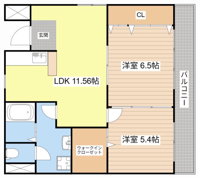 SUMIKA(2LDK/3階)の間取り写真