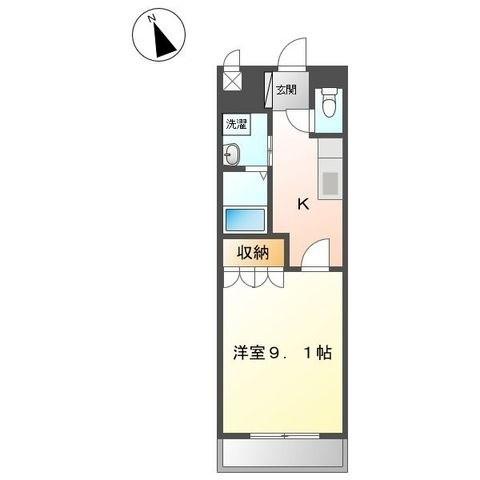 PARADISO(1K/1階)の間取り写真