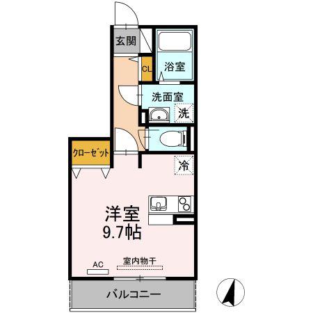グラード入船(ワンルーム/3階)の間取り写真