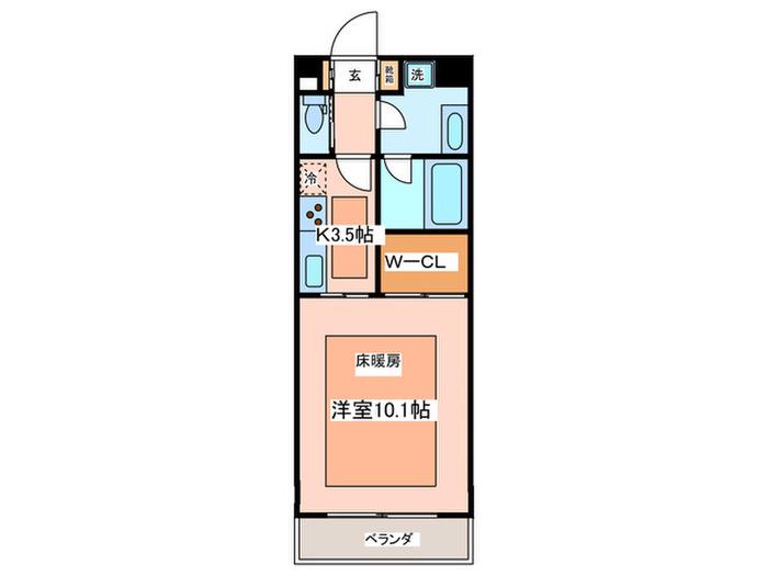 ロイヤルパーク多摩川2番館(1K/5階)の間取り写真