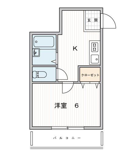 パルム新森(1K/2階)の間取り写真