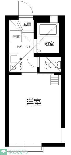 ヴィエント梶ヶ谷(1K/2階)の間取り写真