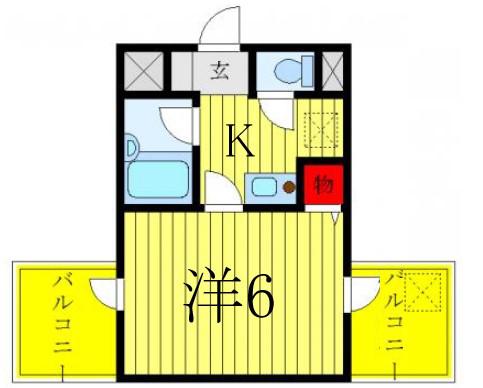 ベルタス蓮根(1K/3階)の間取り写真