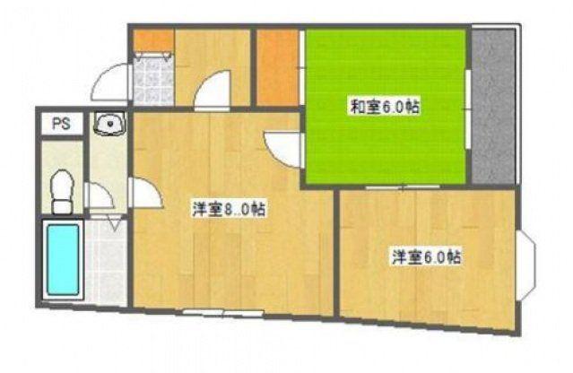 ココグラン山本(2LDK/4階)の間取り写真