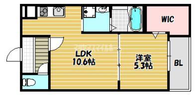 ヴェルメゾン南郷(1LDK/1階)の間取り写真