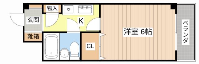 フェルティーシャトー滋賀水口(1K/6階)の間取り写真