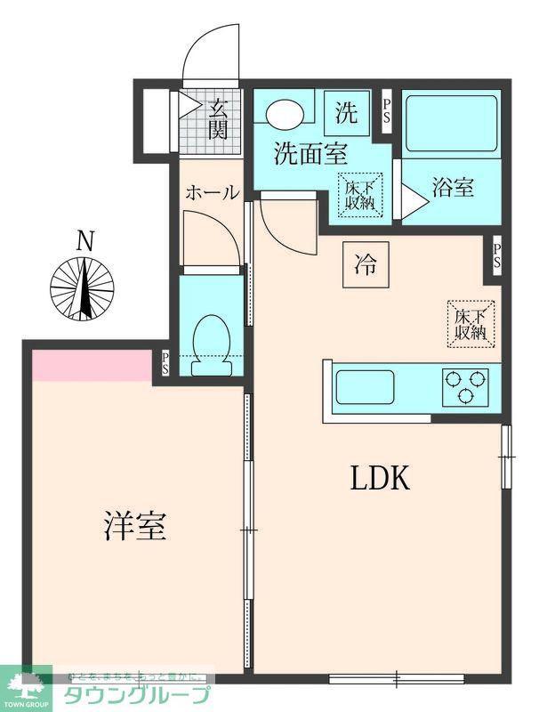 メゾン シャンテ ウワド(1LDK/1階)の間取り写真
