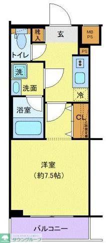 クレヴィスタ常盤台(1K/3階)の間取り写真