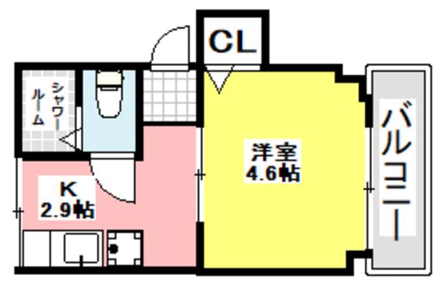 山崎第9マンション(1DK/1階)の間取り写真