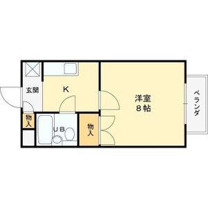 シャンボール田代(1K/2階)の間取り写真