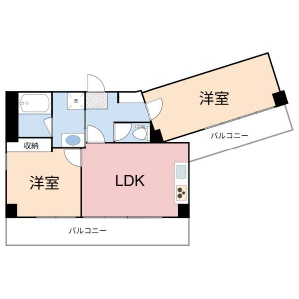 リブウッド大阪城(2LDK/7階)の間取り写真