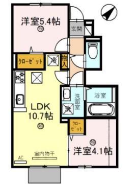 リコルド住吉(2LDK/1階)の間取り写真