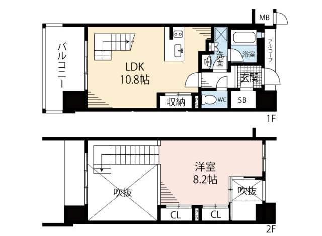 レジェンドール心斎橋イースト(1LDK/4階)の間取り写真