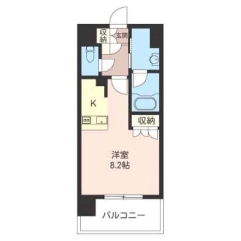 オーキッドレジデンス品川(ワンルーム/2階)の間取り写真