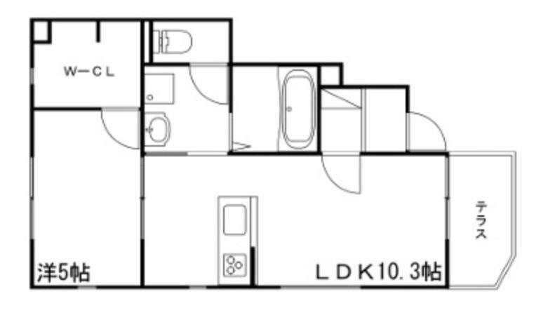 MISTRAL別所II(1LDK/1階)の間取り写真