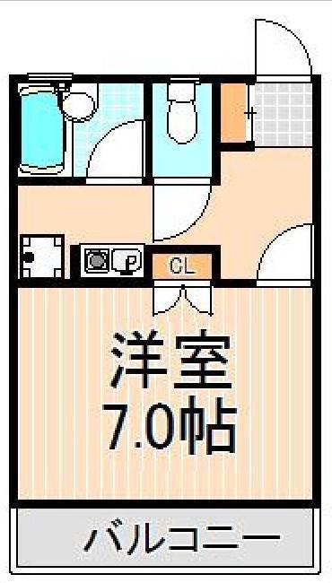 Aベルハイツ(1K/2階)の間取り写真