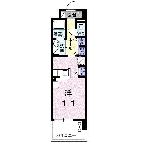 ベリッシーモ(ワンルーム/2階)の間取り写真