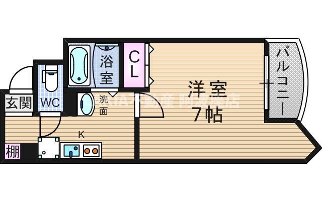 ラフォンテ阿波座(1K/8階)の間取り写真