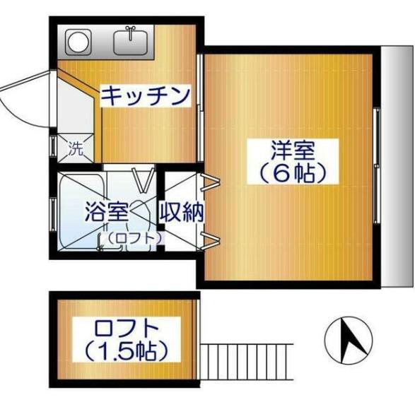 メゾンS(1K/1階)の間取り写真