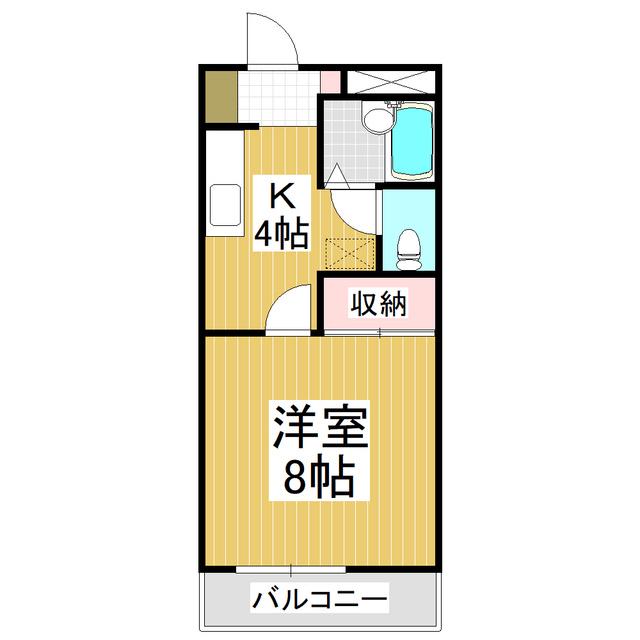 パステルコート梓(1DK/2階)の間取り写真