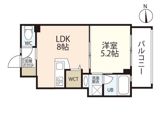 アフェクシービル(1LDK/4階)の間取り写真