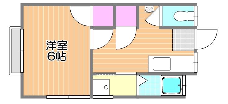 中嶋アパート(1K/2階)の間取り写真