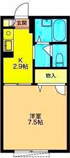 メゾンイオス(1K/1階)の間取り写真