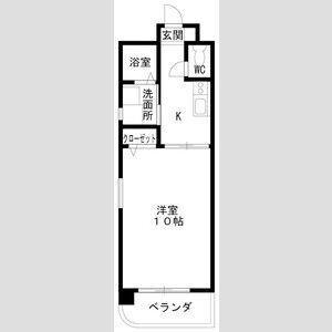 シェーン八事山(1K/1階)の間取り写真