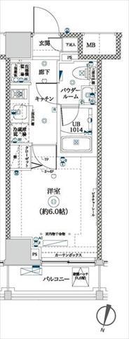 LA DOUCEUR吉野町(1K/4階)の間取り写真