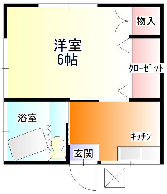 コーポ豊(1K/2階)の間取り写真
