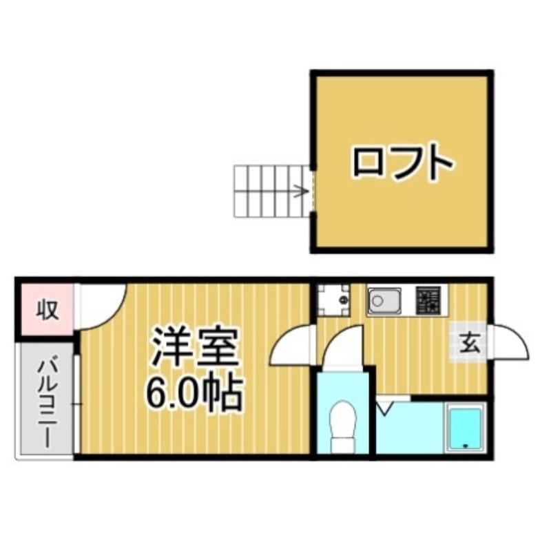 コスモハイツ春日(1SK/2階)の間取り写真