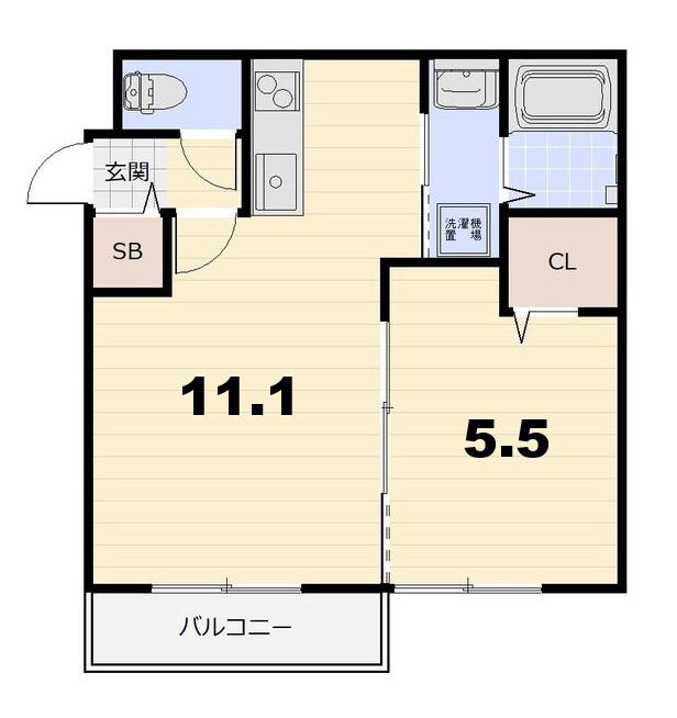 フェバリット千歳末広(1LDK/4階)の間取り写真