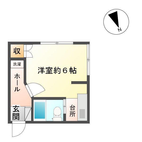 レジデンスみのわ(1K/2階)の間取り写真