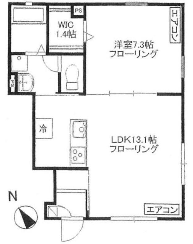 相鉄本線 平沼橋駅 徒歩8分 3階建 築15年(1LDK/1階)の間取り写真