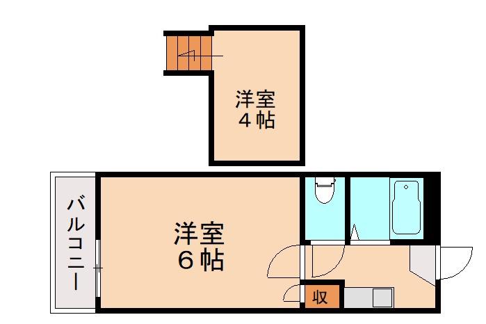 アルシェール引野(1K/1階)の間取り写真