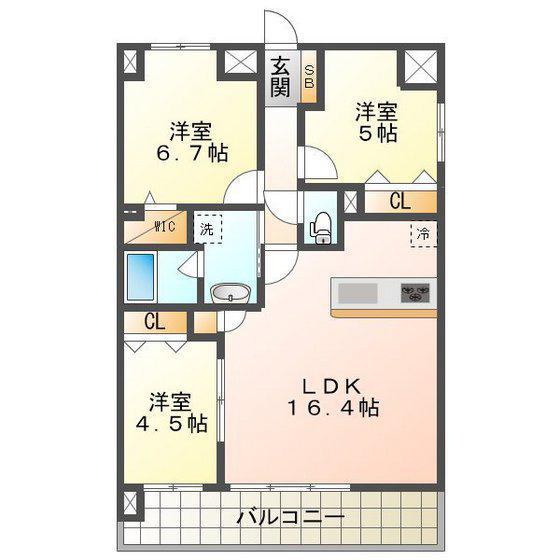 グランプレジール(3LDK/10階)の間取り写真