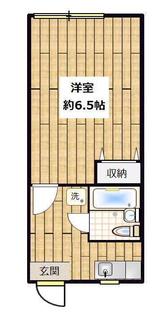 東急東横線 祐天寺駅 徒歩7分 2階建 築23年(1K/1階)の間取り写真