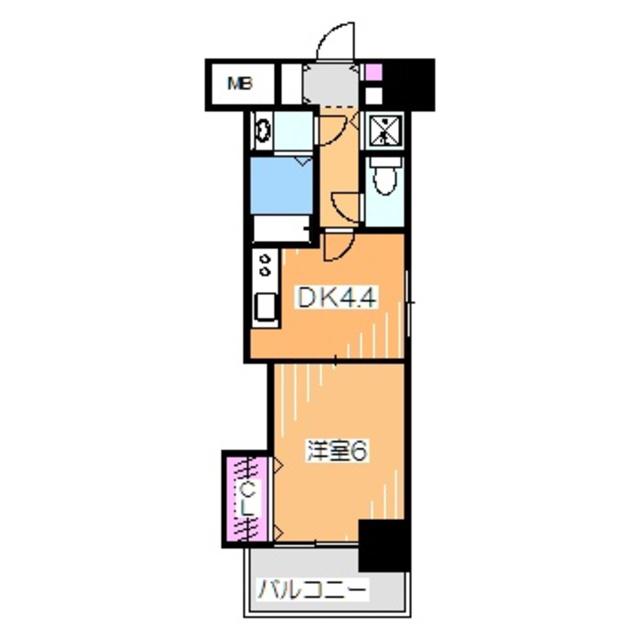 TKアンバーコート堺東II(1DK/8階)の間取り写真