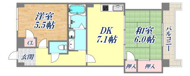 マンション光永コート(2DK/2階)の間取り写真