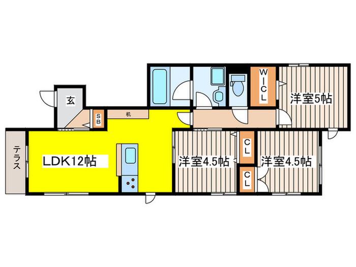カーサ ルシェロI(3LDK/1階)の間取り写真