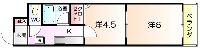 大町PCハイツ(1DK/3階)の間取り写真
