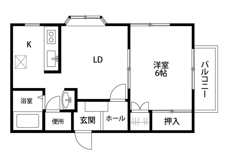スペリオール白山浦(1LDK/2階)の間取り写真