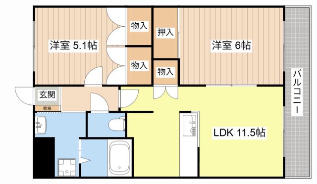 レジェンド(2LDK/2階)の間取り写真