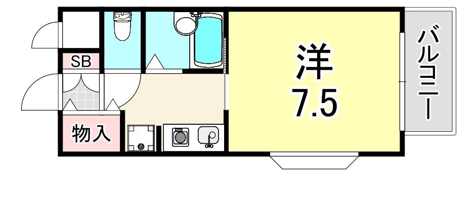 パル武庫川(1K/1階)の間取り写真