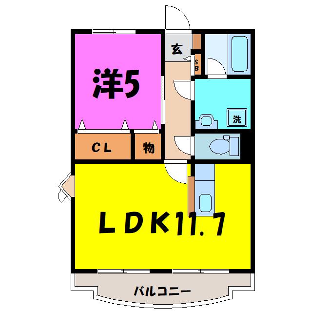 ELSEEDエルシード(1LDK/3階)の間取り写真