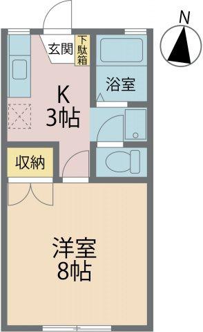 ドエリング(1K/2階)の間取り写真