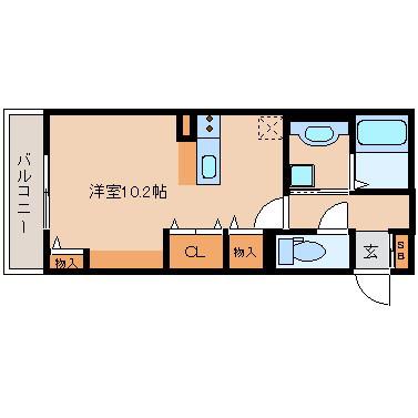 カピラ2(ワンルーム/2階)の間取り写真