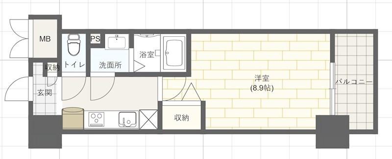 MISTRAL姫路駅前V(1K/3階)の間取り写真